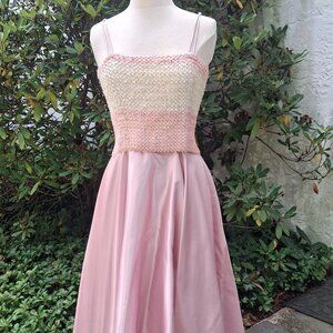 Size 14 Pink Sequin & Satin Formal Dress